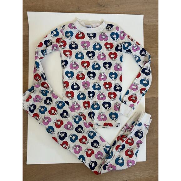 Size 140- 10 Hanna Andersson Snoopy & Heart Pajamas Valentine’s Day - Picture 3 of 5